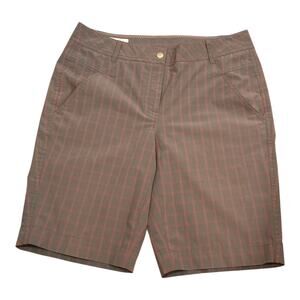 Annika Cutter & Buck Golf Shorts Gray Pink Plaid Strips Women's Size 8 NWOT